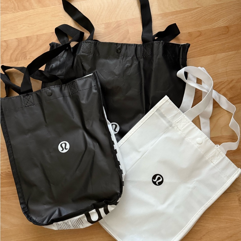 lululemon athletica Black and White Tote Bags